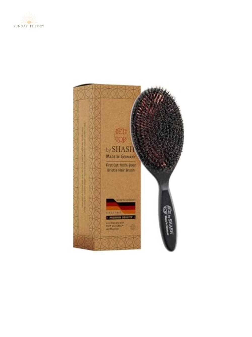 100% First Cut Boar Bristle Hair Brush for Fine Thin Hair - Wooden Oval